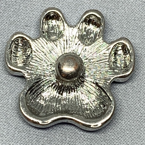 Fancy Blue Paw Print - Snap Button Charm - Picture 2 of 2